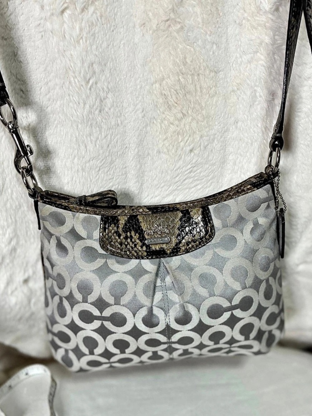 Coach Geometric Crossbody Bag in Gray & Black